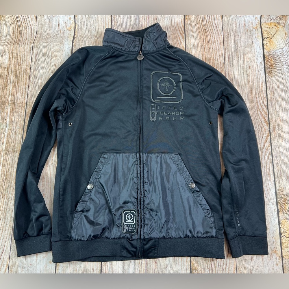 Lifted Research Group LRG Boys Youth Y2K Zip Jacket Black Size Large